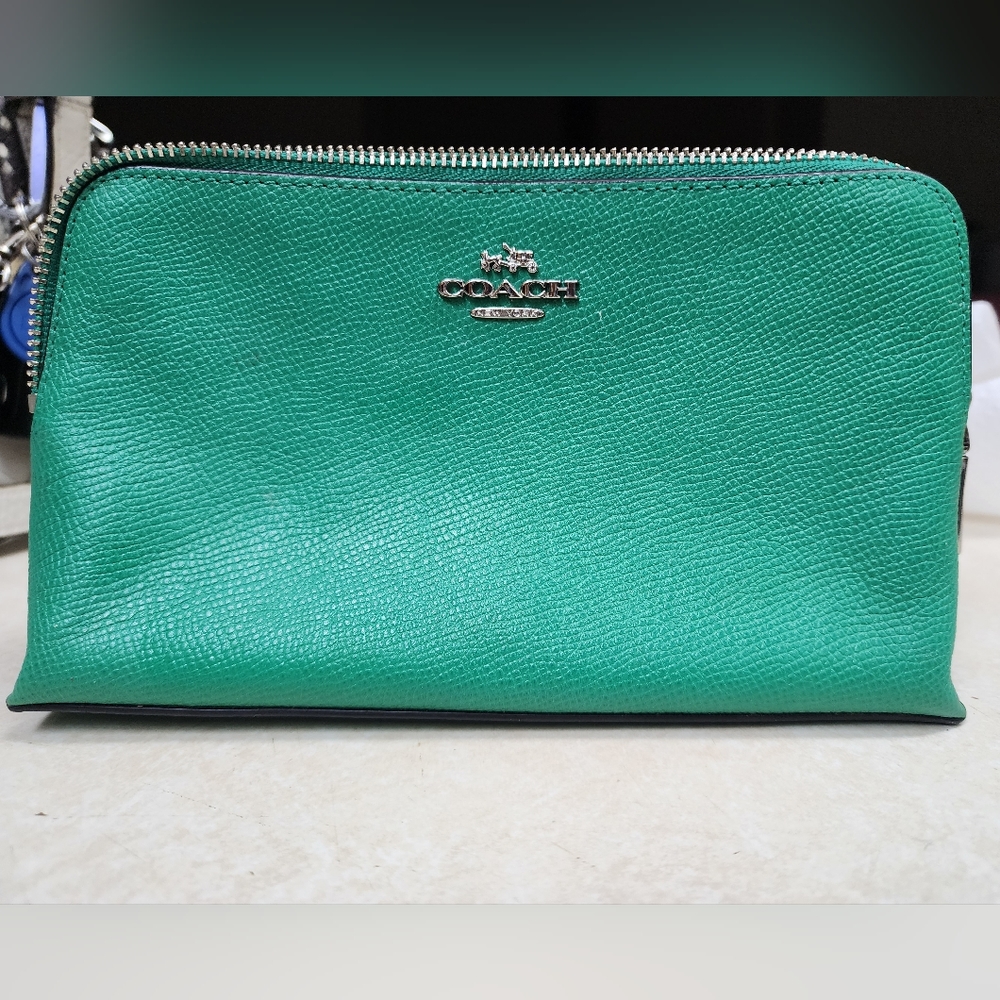 Small Green Coach Makeup Bag